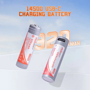 OrcaTorch D560 Small Dive Light 14500 920mAh USB-C Charging Battery