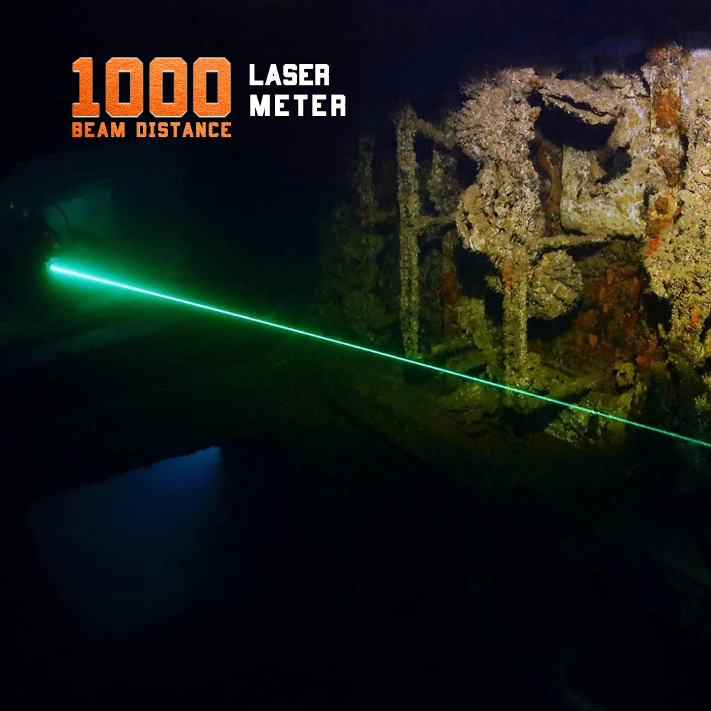 OrcaTorch D570-GL 2.0 1500 Lumens Green Laser Dive Light the green laser 1000m beam distance