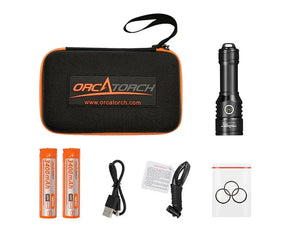 OrcaTorch D570-GL 2.0 1500 Lumens Green Laser Dive Light for Scuba Diving 18650 Battery