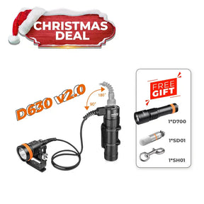 OrcaTorch D630 v2.0 Canister Dive Light 4000 Lumens for Technical Diving Battery Pack