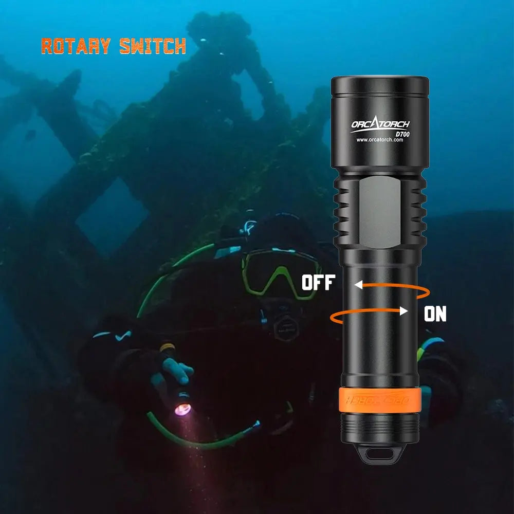 OrcaTorch D700 Dive Light Rotary Switch