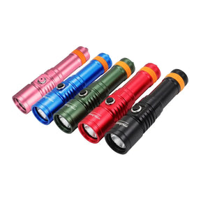 OrcaTorch D710 Dive Light Five color options Pink, blue, green, red and black