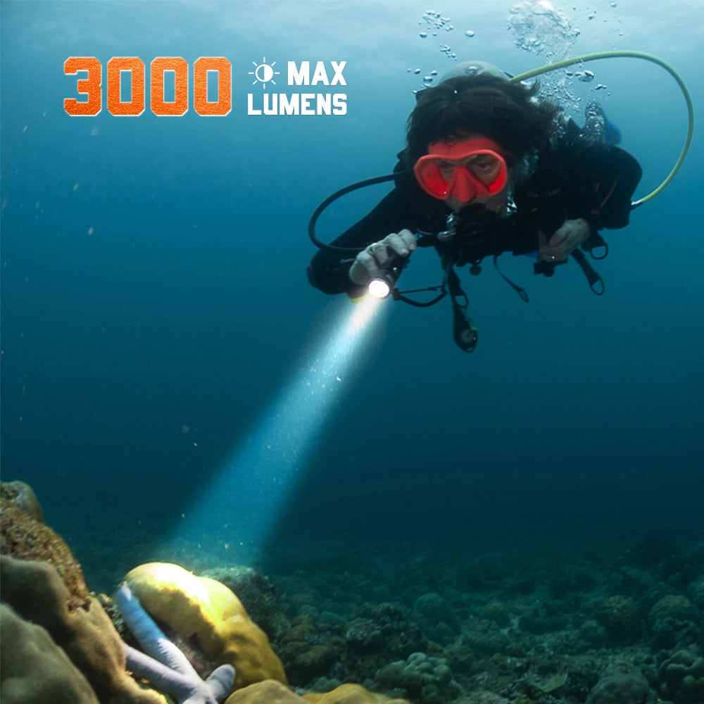 OrcaTorch D710 Best-Selling Dive Light 3000 Lumens Turbo mode